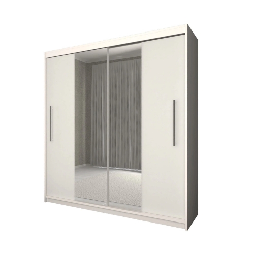 Dressing Deluxe cu oglinda,alb, 204 x 218 x 58 cm