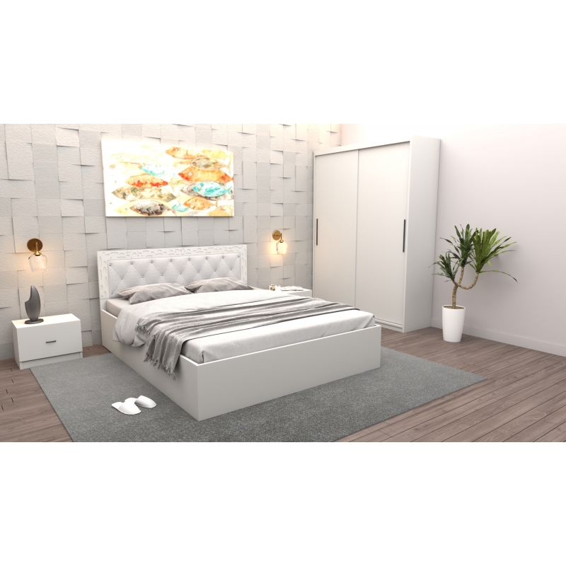 Set Dormitor Maia Alb Pat 160 cm x...