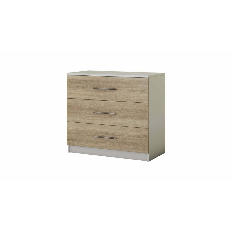 Comoda Alina, Alb Sonoma, 90x82x45 cm