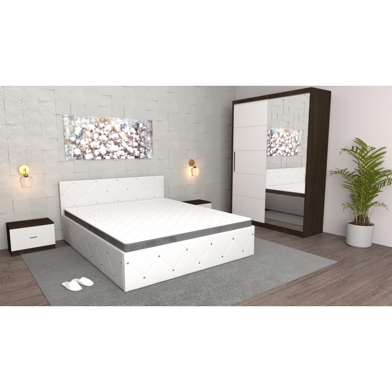 Dormitor Milano Alb Wenge cu Dulap...