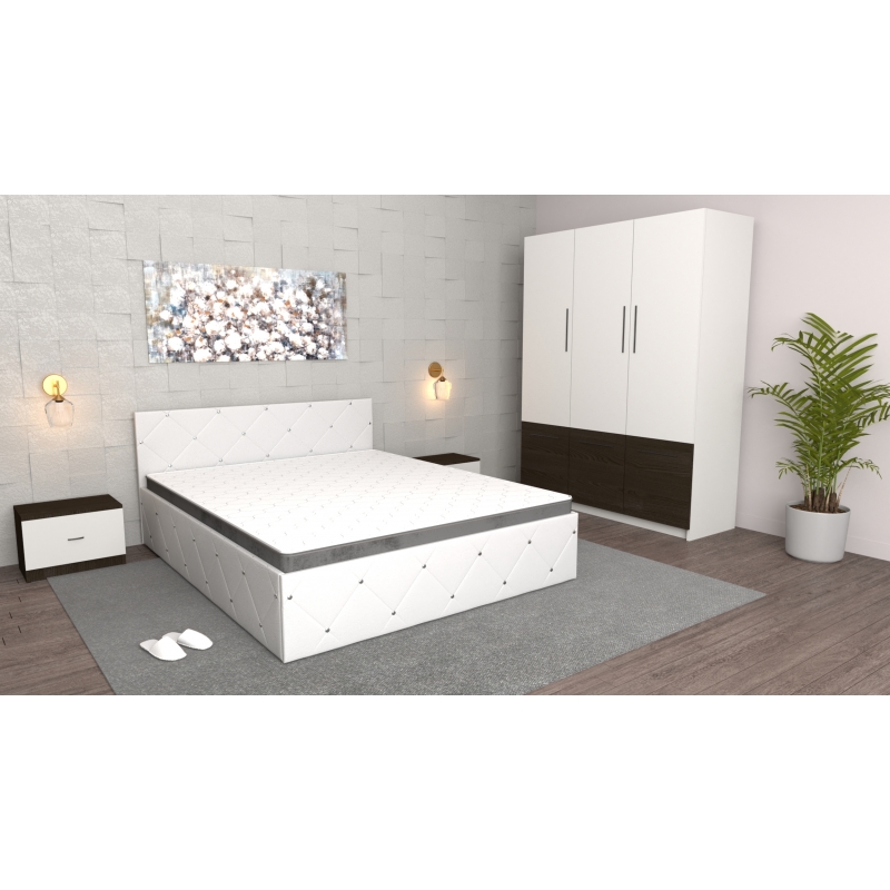Dormitor Milano Alb Wenge cu Dulap...