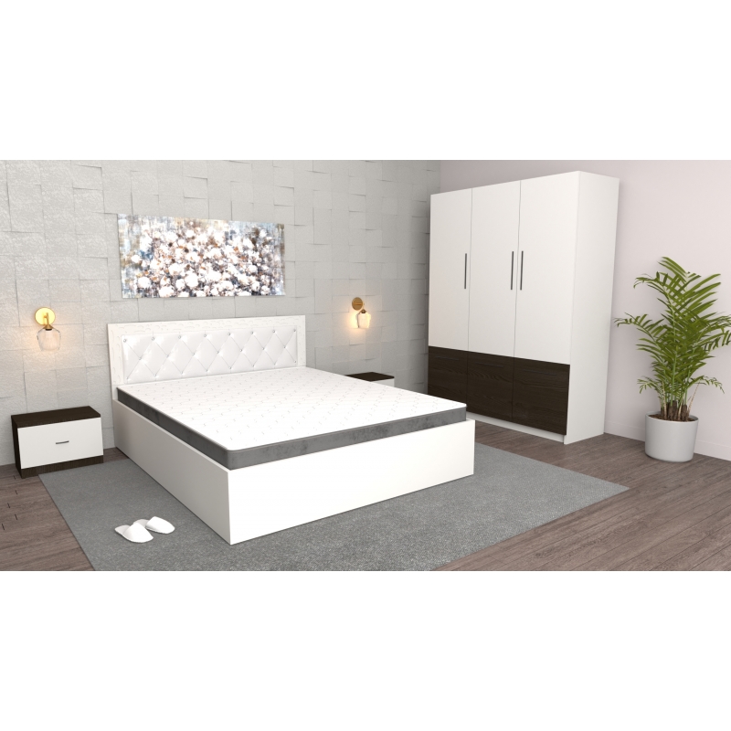 Dormitor Royal Alb Wenge cu Dulap...
