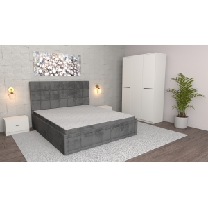 Dormitor Regal Gri Alb cu...
