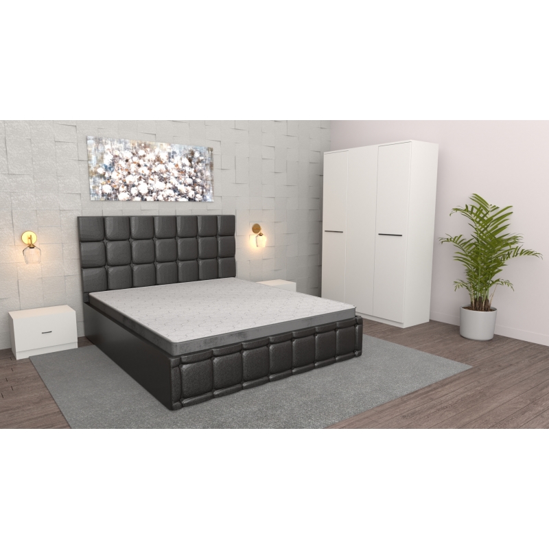 Dormitor Regal Negru Alb Cu Dulap 3...