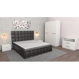 Dormitor Regal Negru Alb cu...