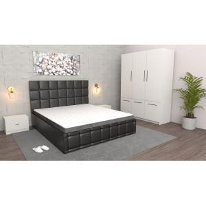 Dormitor Regal Negru Alb cu...