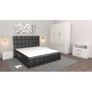 Dormitor Regal Negru Alb cu...