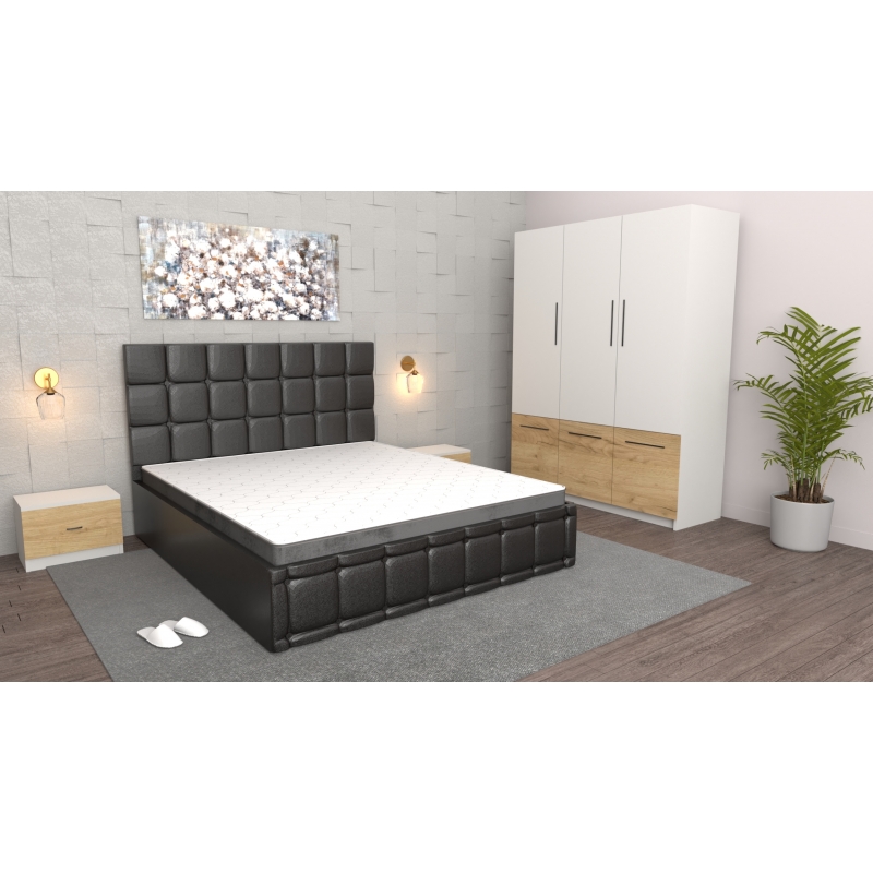 Dormitor Regal Negru Oak Craft cu...