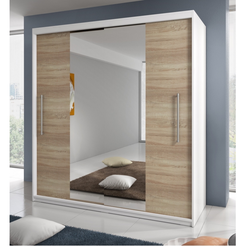 Dressing Delux Alb cu Oglinda 204 cm...