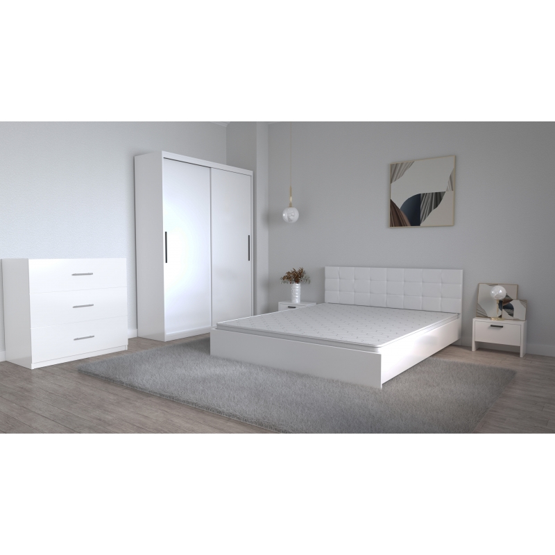 Set Dormitor Coral Alb cu tablie...