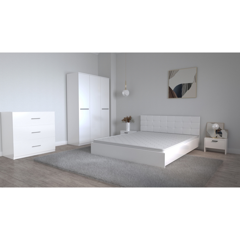 Set Dormitor Coral Alb cu tablie...