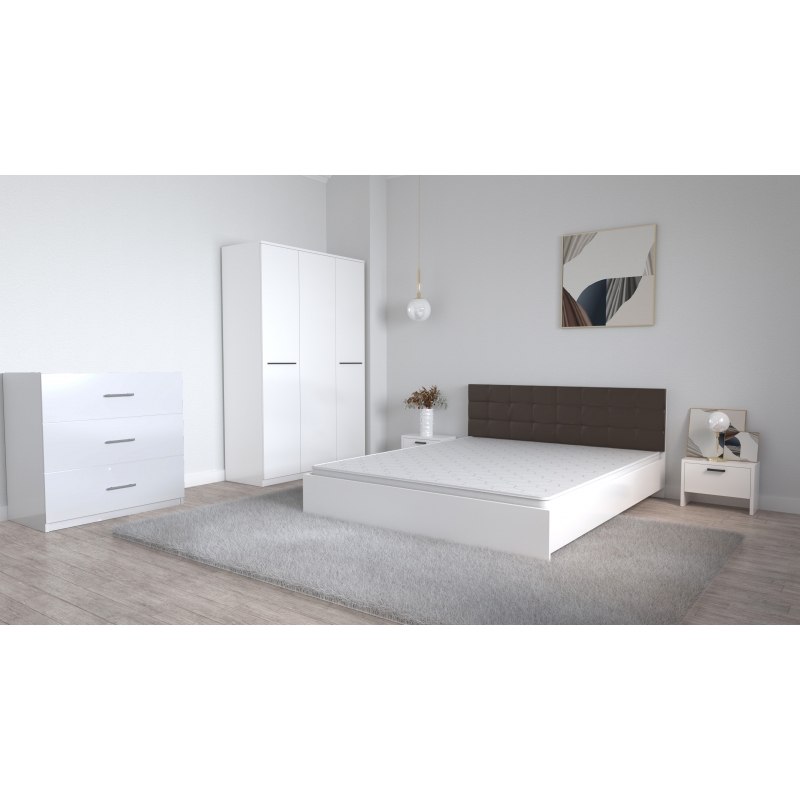 Set Dormitor Coral Alb cu tablie...
