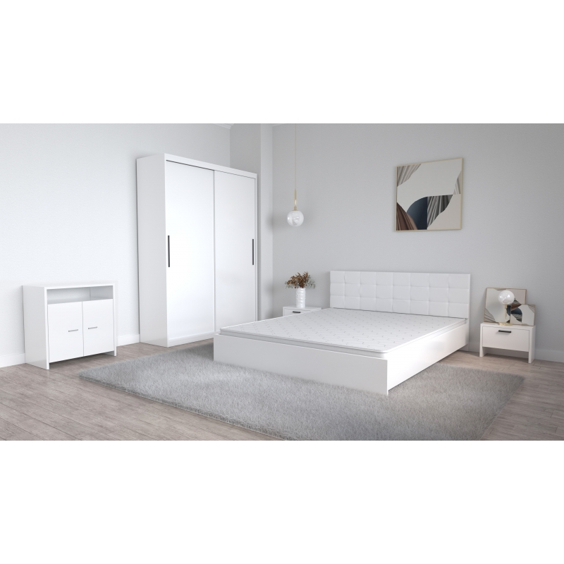 Set Dormitor Coral Alb cu tablie...