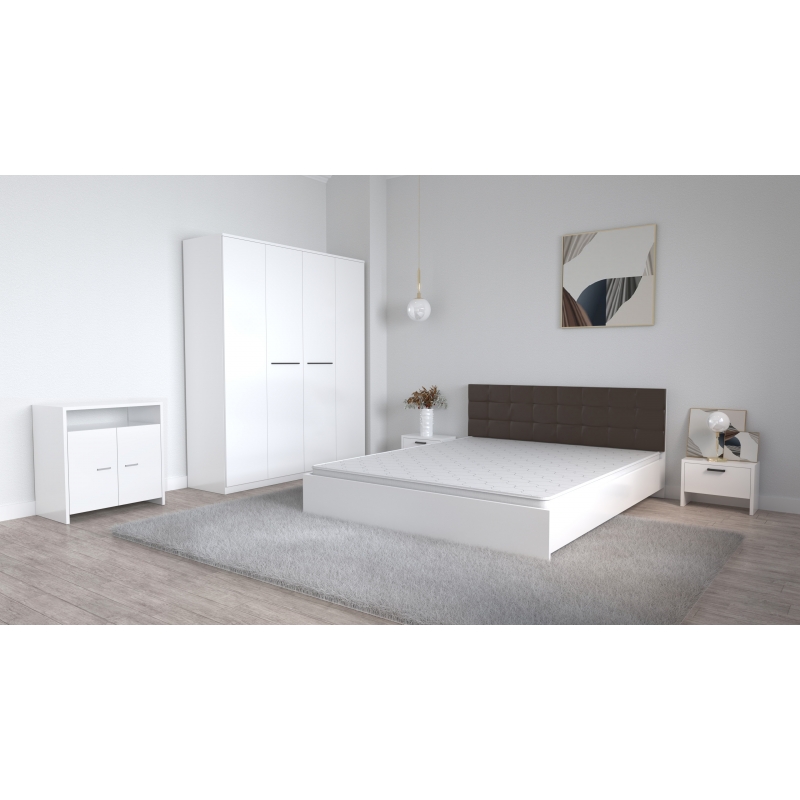 Set Dormitor Coral Alb cu tablie...
