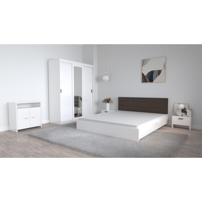 Set Dormitor Coral Alb cu tablie...