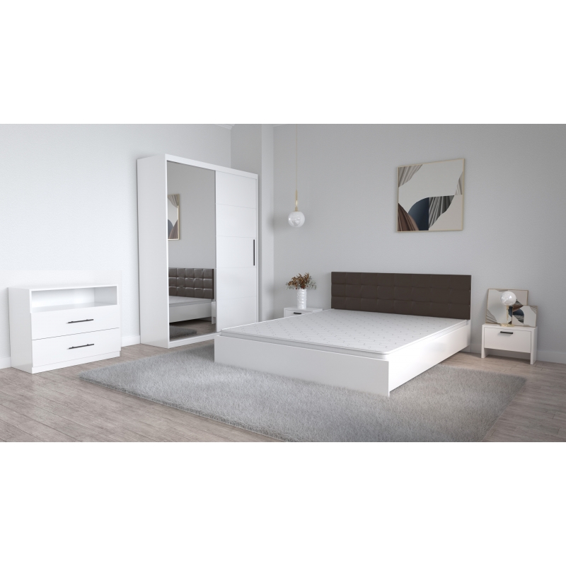 Set Dormitor Coral Alb cu tablie...