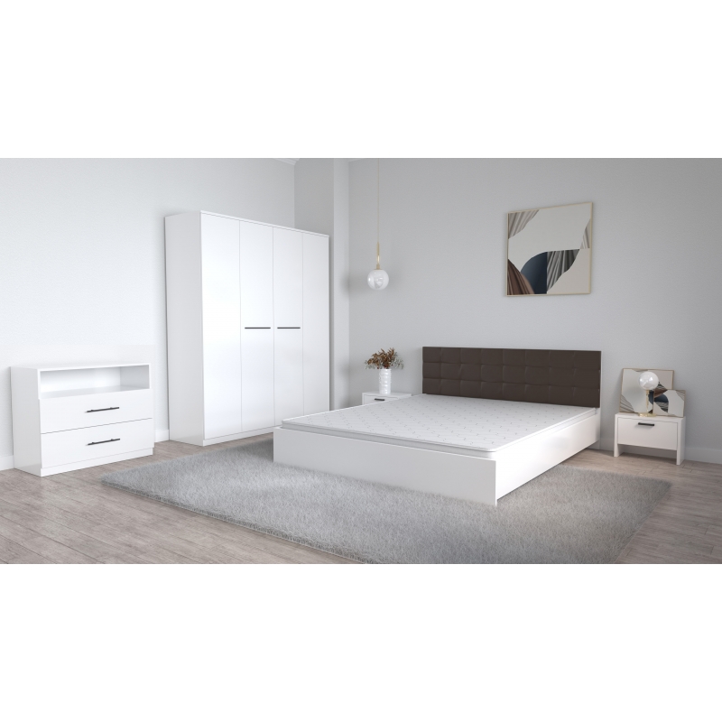 Set Dormitor Coral Alb cu tablie...