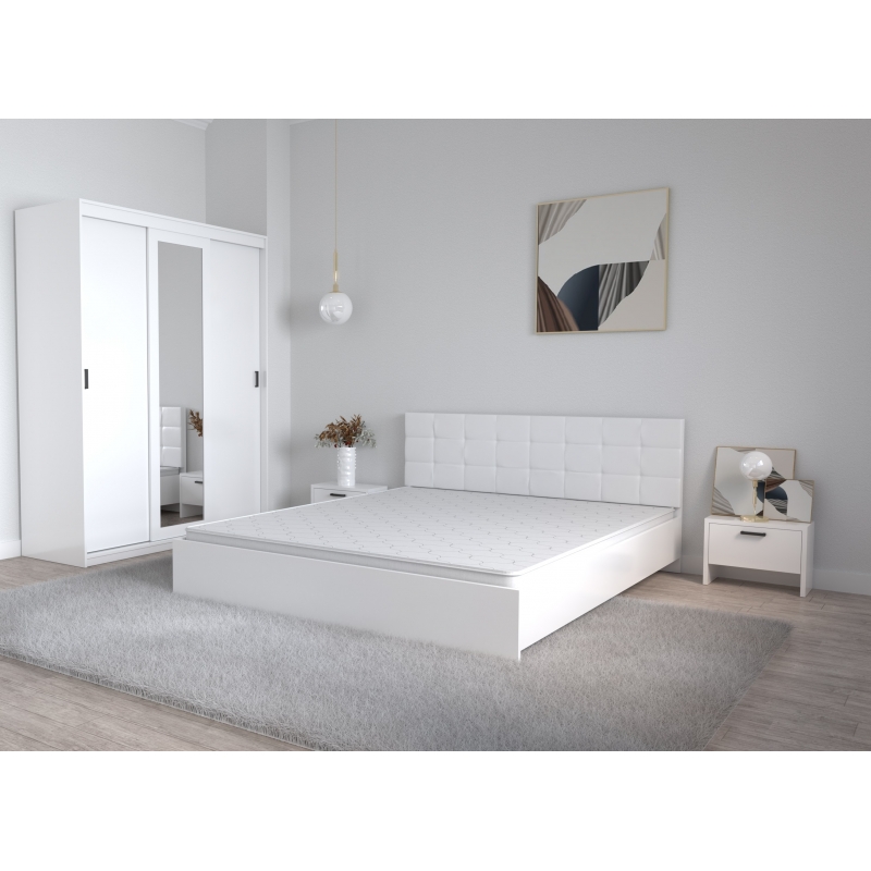 Set Dormitor Coral Alb cu tablie...
