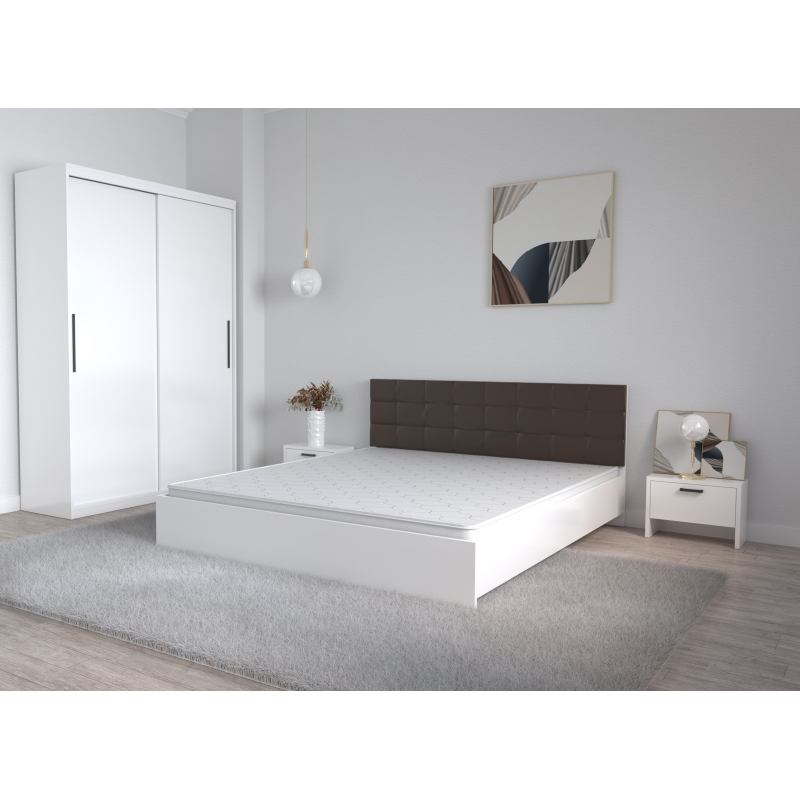 Set Dormitor Coral Alb cu tablie...