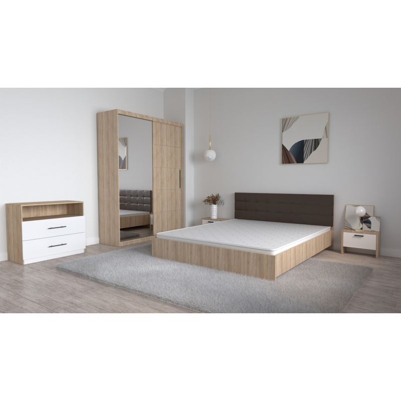 Set Dormitor Coral Stejar sonoma cu...