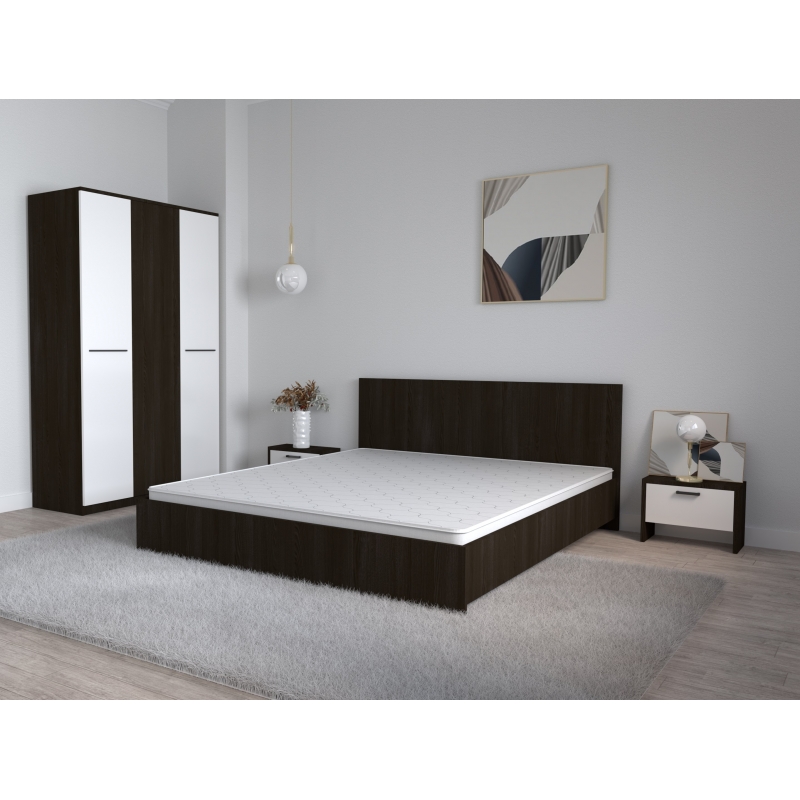 Dormitor Roxana Wenge Alb cu Pat...