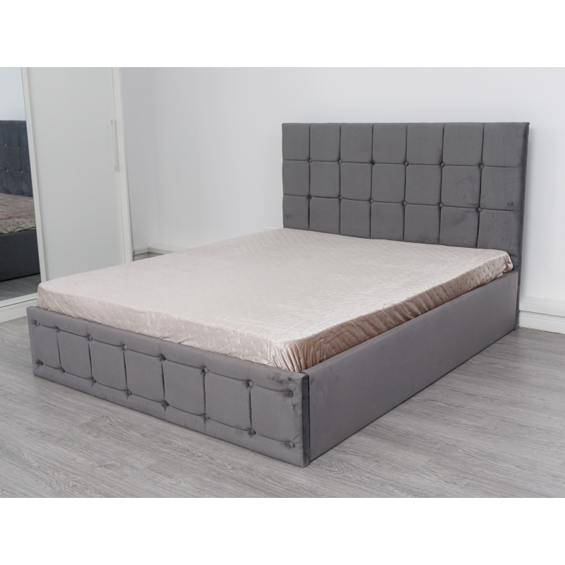 Pat Regal Gri tapitat 180x200 din...