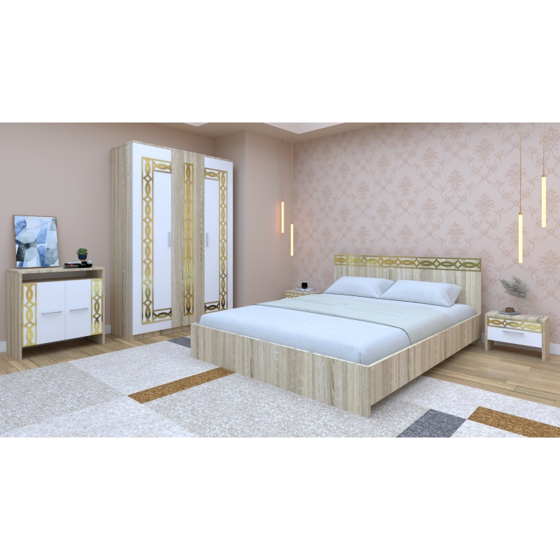 Set Dormitor Star Daria Gold Stejar...