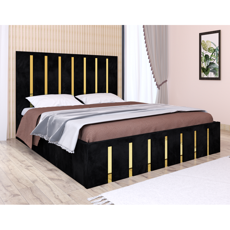 Pat Atena Negru cu Oglinda Gold 160 x...