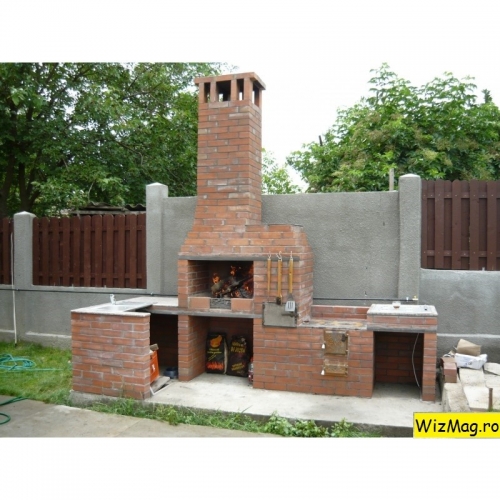 Gratar de gradina cu plita si cuptor 