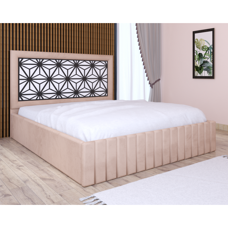 Pat Tapitat Stefan Cod105 Crem Cu Saltea