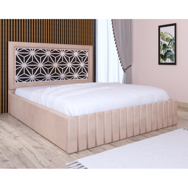 Pat Tapitat Stefan Cod107 Crem Cu Saltea