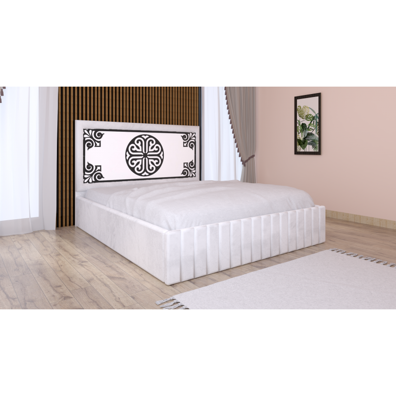 Pat Tapitat Stefan Cod115 Alb Cu Saltea