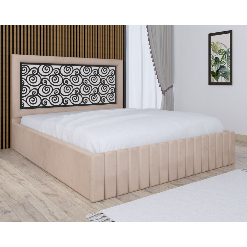 Pat Tapitat Stefan Cod129 Crem Cu Saltea