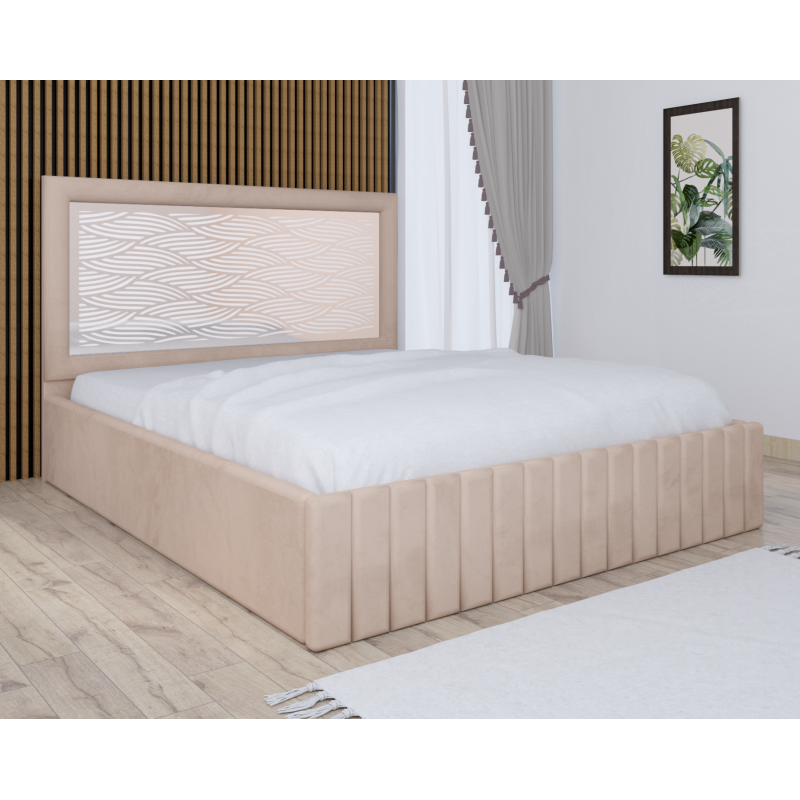 Pat Tapitat Stefan Cod142 Crem Cu Saltea