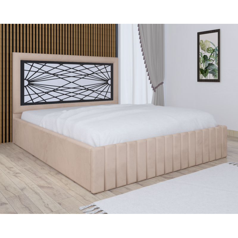 Pat Tapitat Stefan Cod171 Crem Cu Saltea