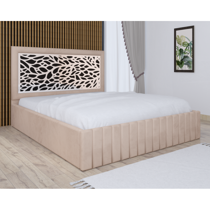 Pat Tapitat Stefan Cod180 Crem Cu Saltea