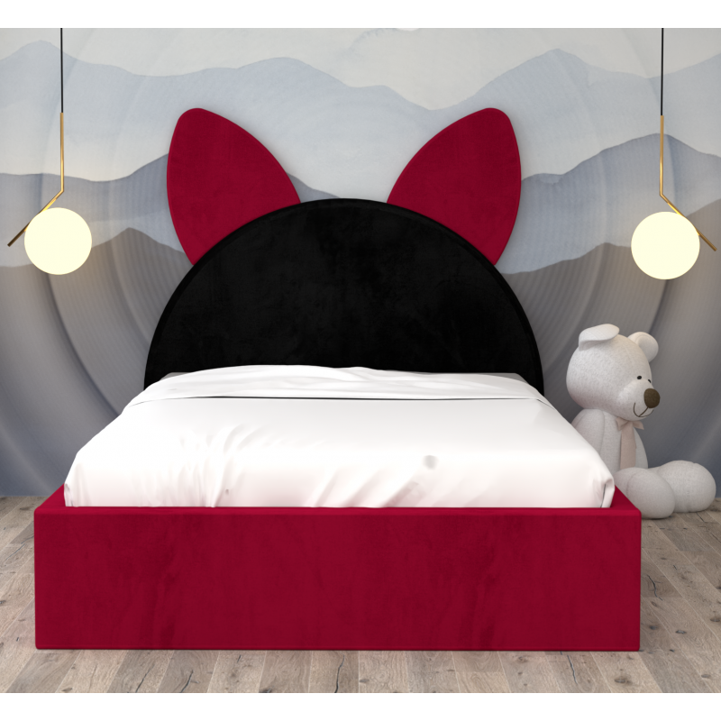 Pat Tapitat Kitty Rosu Negru Rosu cu...