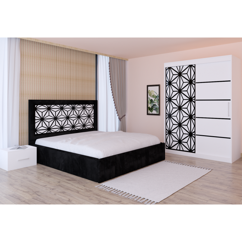 Dormitor Stefan Alb COD105  Cu Pat...
