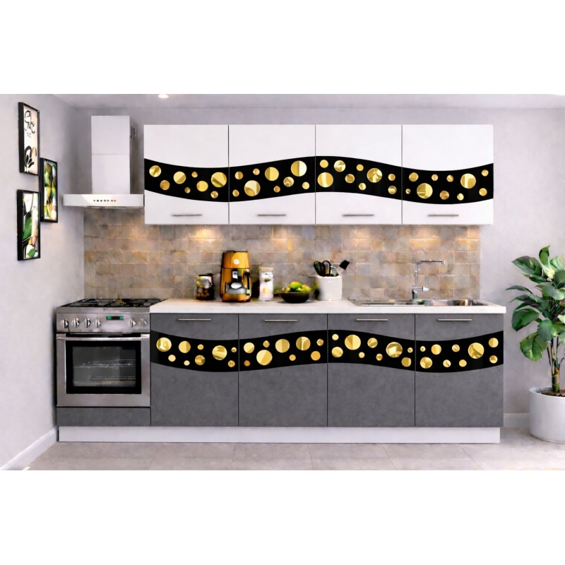 Bucatarie Madrid 180 cm Gri Alb...