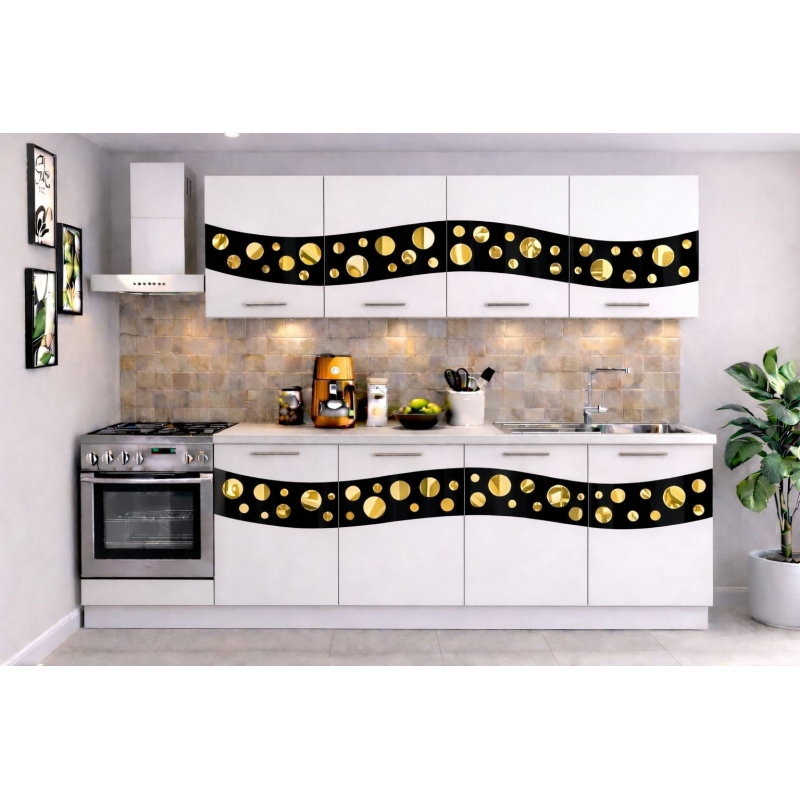 Bucatarie Madrid 200 cm Alb Ornament...