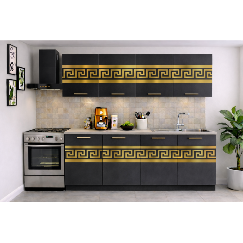 Bucatarie Paris 200 cm Gri