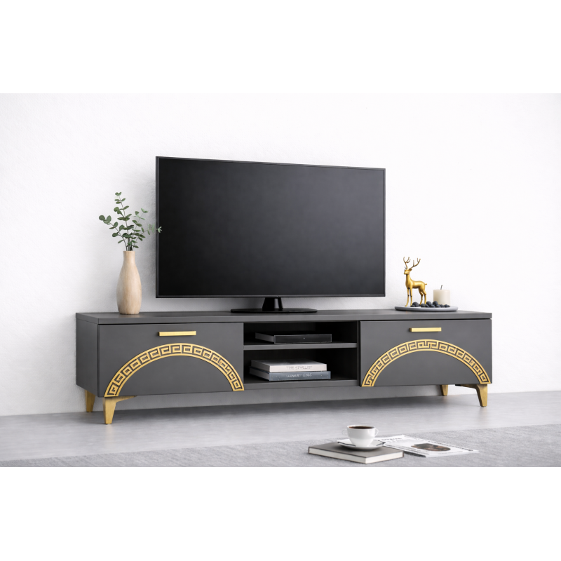 Comoda TV Living Viena 180 cm Gri cu...