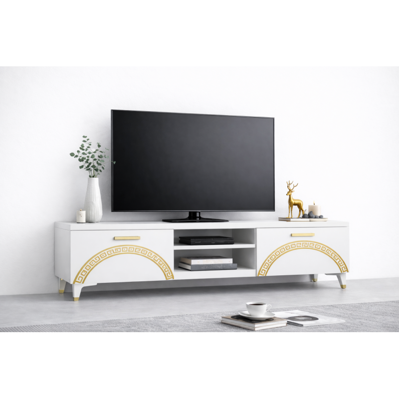 Comoda TV Living Viena 180 cm Alb cu...